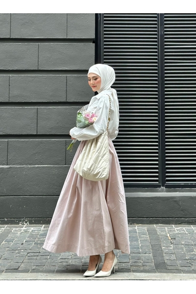 Poplin Skirt 3.0 in Nude Poplin Skirt 3.0 in Nude
